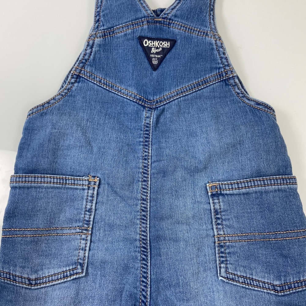 OshKosh B'gosh Baby Boys‎ Denim Overalls Bib Pants 24M Blue  NEW Snaps - Picture 6 of 8